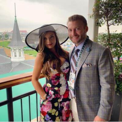 Veronika Khomyn and her fiance Sean McVay in Churchill Downs